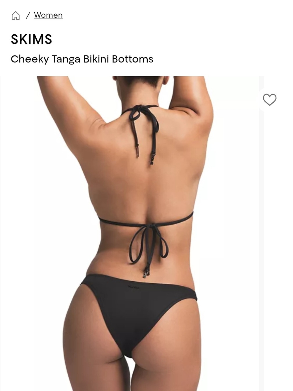 NWT SKIMS Cheeky Tanga Bikini Bottoms - Black